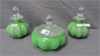 Fenton 3Pc. Green Melon Vanity Set