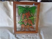 Wood Framed Decor "Stained Glass Look"