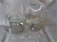 Rare Glass Pitcher & Ice Bucket