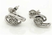 9ct White Gold Diamond earrings