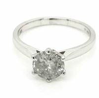 14ct White Gold Diamond solitaire ring