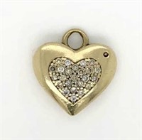 9ct Yellow Gold Diamond heart pendant