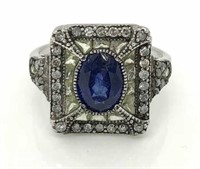 Sapphire and Diamond ladies ring,