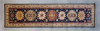 Afghan pure wool, hand made Kazak runner,