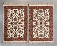 2 Persian pure wool, machine made rugs