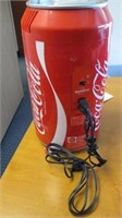 Mini refrigerator AC/DC Coca Cola shape and logo.
