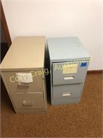 (2) metal 2 drawer file cabinets
