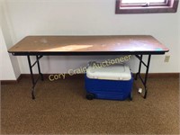 Folding table and cooler