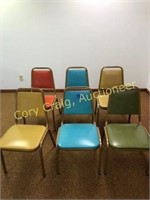 (6) Stack Chairs, retro looking, nice cond.