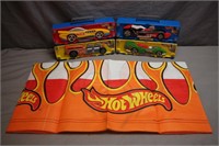 Hot Wheels - 1999 6 Car Case x 4 & Tablecloth