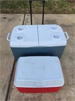 Lot of two Rubbermaid coolers