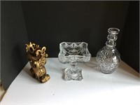 Lot of crystal and candle holder