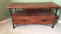 Dark wood TV stand