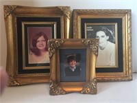 Lot of three gold colored picture frames