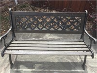Wrought Iron & wood Outdoor bench