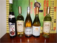 5 "COLLECTIBLE" SEALED WINE BOTTLES