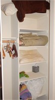 BEDROOM CLOSET WITH QUILT, DOWNFIELD PILLOWS