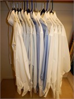 LOT OF WHITE AND BLUE LONG SLEEVE DESIGNOR SHIRTS