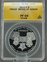 2011-P Medal of Honor Silver Dollar PF-69 DCAM
