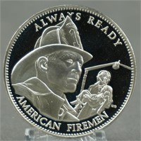 27gr Sterling Silver Fireman & Policeman Medallion