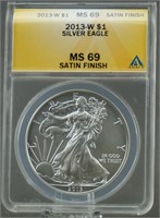 2013-W Silver Eagle ANACS MS-69 Satin Finish