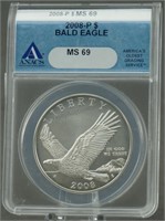 2008-P Bald Eagle Silver Dollar ANAC MS-69