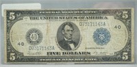1914 5 Dollar Bill Federal Reserve Note