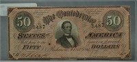 1864 Confederate Fifty Dollar Bill