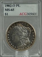 1902-O Morgan Silver Dollar MS-65 PL Accugrade