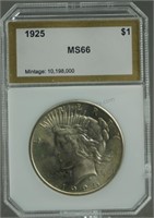 1925 Peace Silver Dollar PCI MS-66