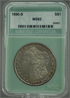 1890-S Morgan Silver Dollar MS-62