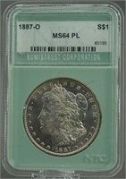 1887-O Morgan Silver Dollar Numistrust MS-64 PL