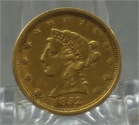 1852 Liberty Head Gold $2 1/2 Quarter Eagle Error