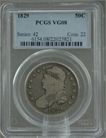 1829 Capped Bust Half Dollar PCGS V-8
