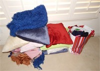 MIXED LOT OF THROW PILLOWS AND MISC.