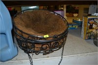 Black Iron Coco Hanging Basket x 3