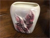 1950's Royal Copley Pink & Grey Leaf Vase