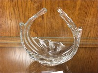 Hand Blown Murano Crystal Glass Basket