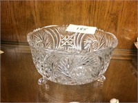 Footed Crystal Glass Bowl