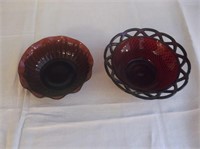 Two Ruby Red Bowls