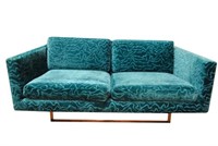 Deco Copper Frame Designer Sofa 1, 63" L