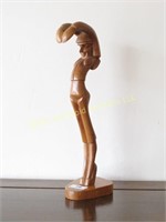 Carved wooden figure, 13 1/2" tall