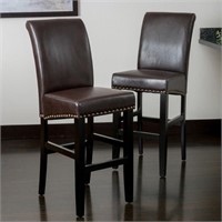 Brown Faux Leather Counter stool (Pair)