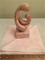 Vintage Pink Marble Mother & Child Statue