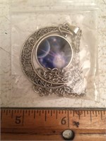 Universe & Half Moon Pendant Necklace