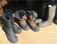 (3) Pairs of men's boots including rubber (Size