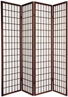 70" x 56" Window Pane Shoji 4 Panel Divider