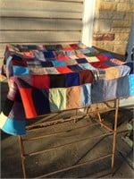Vintage Homemade Quilt & Drying Rack