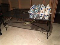 Black Patio Table w/ 4 Chairs - 64 x 40