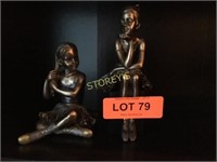 2 Ballerina Figurines - Metal